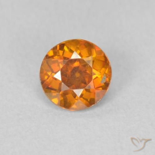 0.40ct Натуральный Оранжево-коричневый Сфалерит, Круглый, VS-SI