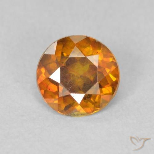 0.47ct Натуральный Оранжево-коричневый Сфалерит, Круглый, VS-SI
