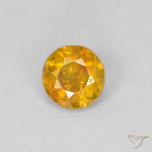 0.34ct Натуральный Темно-золотой Сфалерит, Круглый, VS-SI