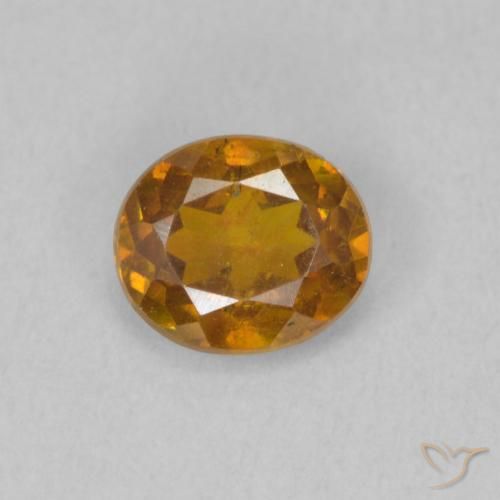 0.74ct Натуральный Коричневато-оранжевый Сфалерит, Овал, VS-SI