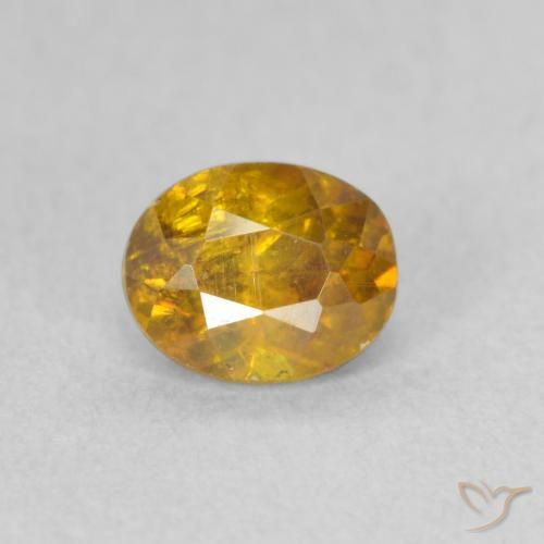 0.85ct Натуральный Золотой Сфалерит, Овал, SI