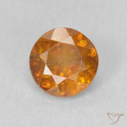 0.71ct Натуральный Оранжево-коричневый Сфалерит, Круглый, SI