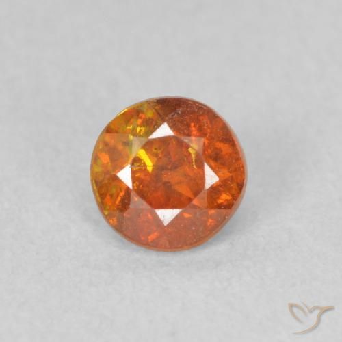 0.48ct Натуральный Коричневато-оранжевый Сфалерит, Круглый, SI