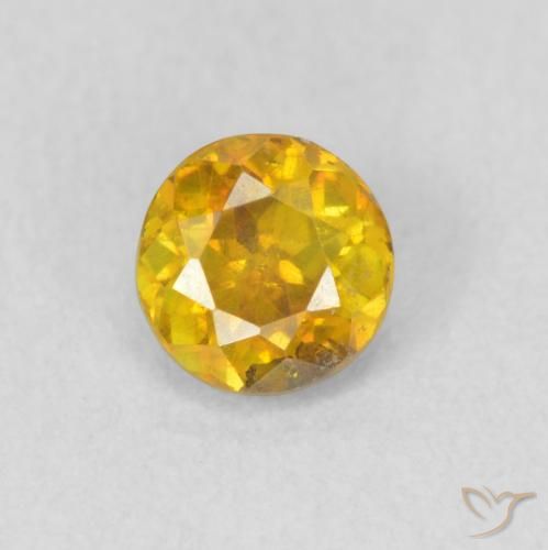 0.53ct Натуральный Золотисто-Апельсиновый Сфалерит, Круглый, SI