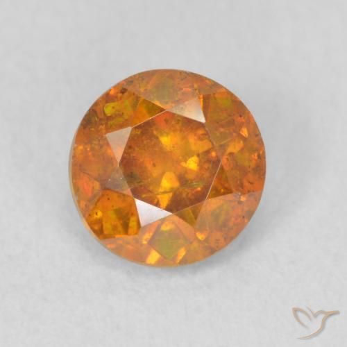 0.78ct Натуральный Оранжево-коричневый Сфалерит, Круглый, SI