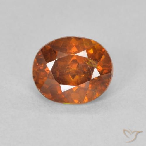 0.93ct Натуральный Темно-оранжевый Сфалерит, Овал, VS-SI