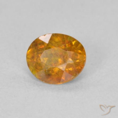 0.62 карата, натуральный Medium Light-Orange Сфалерит, Овал, VS-SI