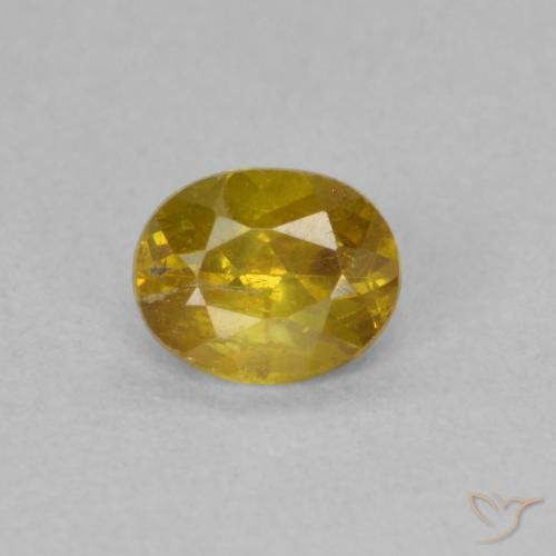 0.52ct Натуральный Коричневато-желтый Сфалерит, Овал, VS-SI