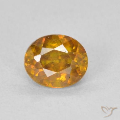 0.89ct Натуральный Золотисто-коричневый Сфалерит, Овал, VS-SI