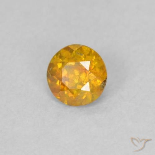 0.21 карата, натуральный Medium Light-Orange Сфалерит, Круглый, SI