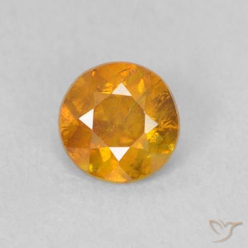 0.42ct Натуральный Медово-оранжевый Сфалерит, Круглый, SI