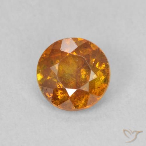 0.49ct Натуральный Земля Оранжевый Сфалерит, Круглый, SI