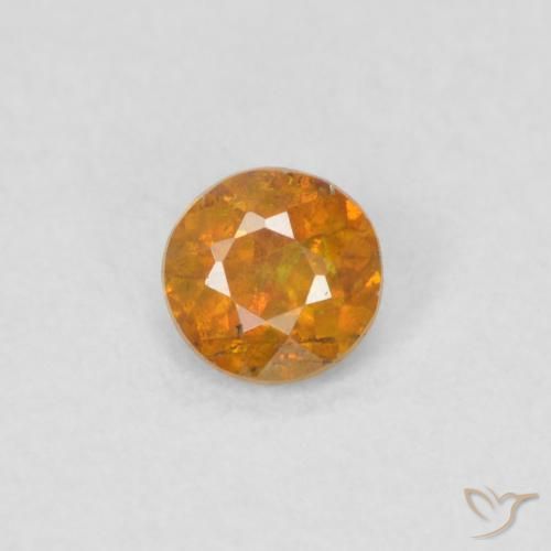 0.24ct Натуральный Земля Оранжевый Сфалерит, Круглый, SI