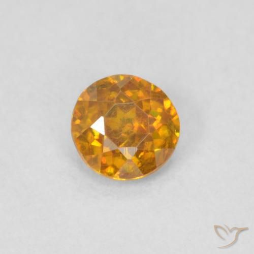 0.27ct Натуральный Золотисто-коричневый Сфалерит, Круглый, SI