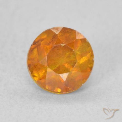 0.61ct Натуральный Средний апельсин Сфалерит, Круглый, VS-SI