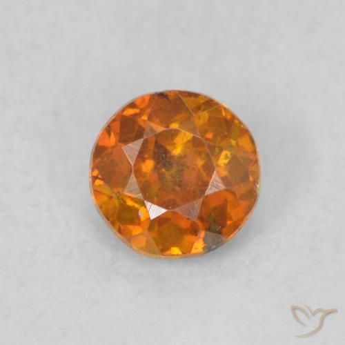 0.27ct Натуральный Земля Оранжевый Сфалерит, Круглый, VS-SI