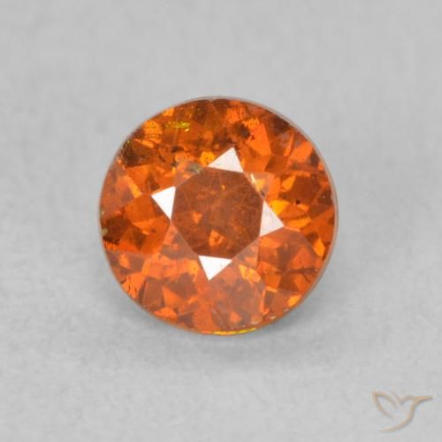 0.59ct Натуральный Темно-оранжевый Сфалерит, Круглый, VS-SI