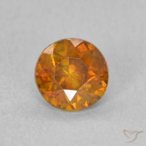0.47ct Натуральный Темно-оранжевый Сфалерит, Круглый, VS-SI