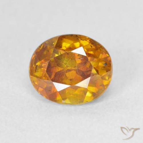 1.46ct Натуральный Темно-оранжевый Сфалерит, Овал, VS-SI