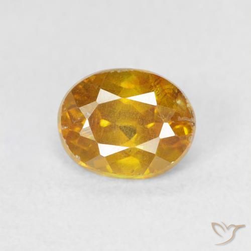 0.79ct Натуральный Абрикос Апельсин Сфалерит, Овал, VS-SI