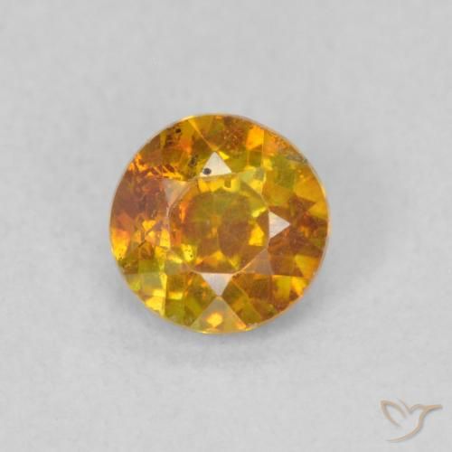 0.58ct Натуральный Коричневато-оранжевый Сфалерит, Круглый, SI