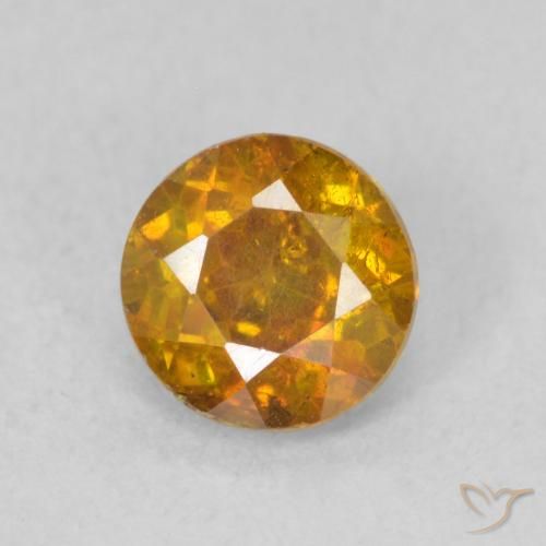 0.80ct Натуральный Темно-оранжевый Сфалерит, Круглый, SI