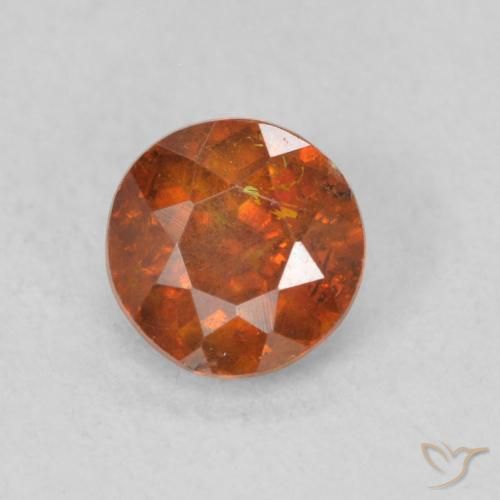0.72ct Натуральный Красновато-оранжевый Сфалерит, Круглый, SI