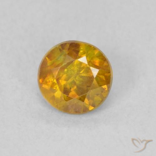 0.62ct Натуральный Золотисто-коричневый Сфалерит, Круглый, SI