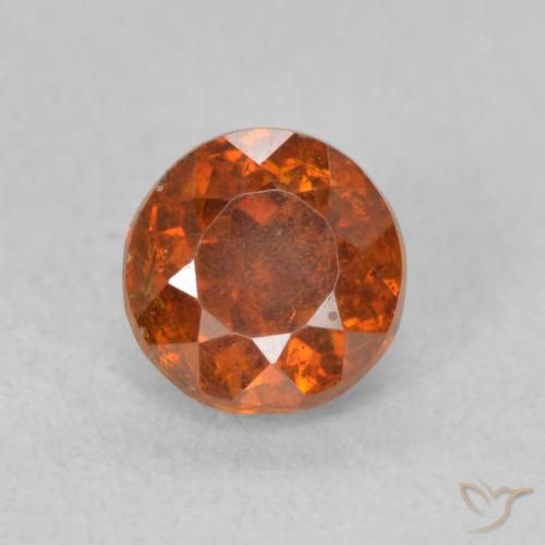 0.85ct Натуральный Medium Dark-Orange Сфалерит, Круглый, SI