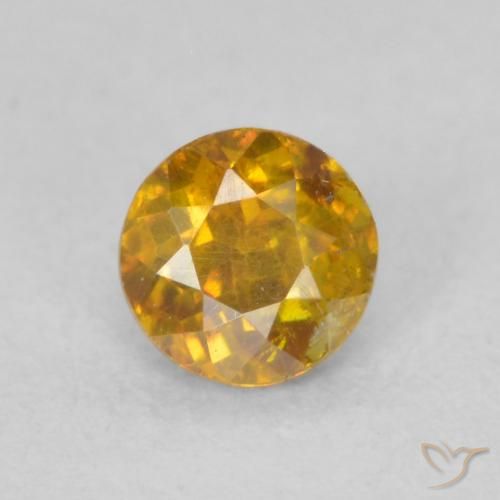 0.39ct Натуральный Земля Оранжевый Сфалерит, Круглый, SI