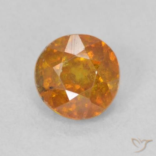 0.48ct Натуральный Ярко-оранжевый Сфалерит, Круглый, SI
