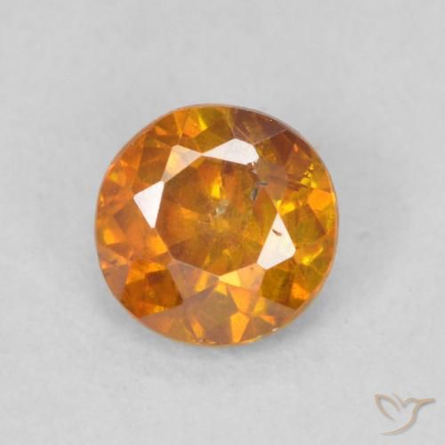 0.35ct Натуральный Земля Оранжевый Сфалерит, Круглый, SI