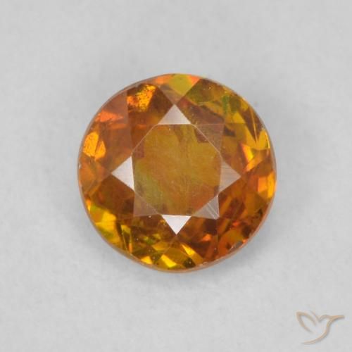 0.41ct Натуральный Коричневато-оранжевый Сфалерит, Круглый, SI