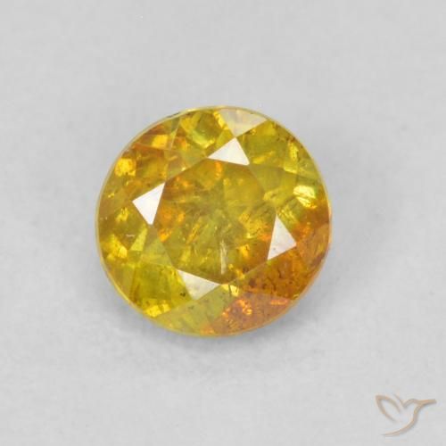 0.40ct Натуральный Абрикос Апельсин Сфалерит, Круглый, SI