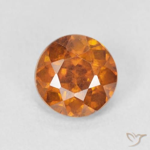 0.95ct Натуральный Землистый апельсин Сфалерит, Круглый, VS-SI