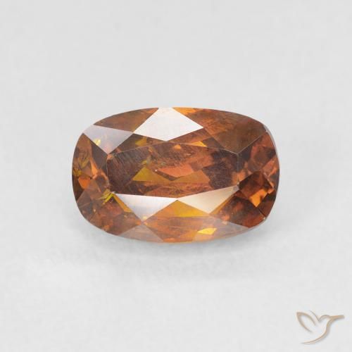 1.46ct Натуральный Темно-оранжевый Сфалерит, Подушка, SI
