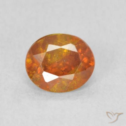 0.58ct Натуральный Земля Оранжевый Сфалерит, Овал, SI