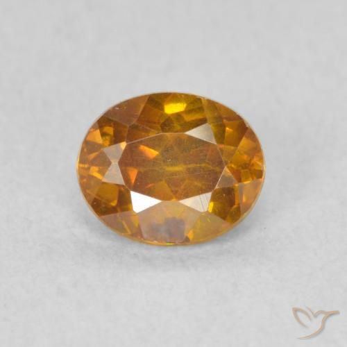 0.56ct Натуральный Темно-оранжевый Сфалерит, Овал, SI