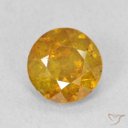 0.84ct Натуральный Золотисто-оранжевый Сфалерит, Круглый, SI