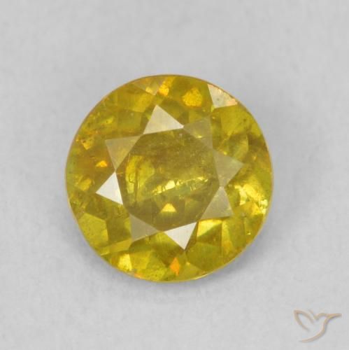 0.75ct Натуральный Средний желтый Сфалерит, Круглый, SI