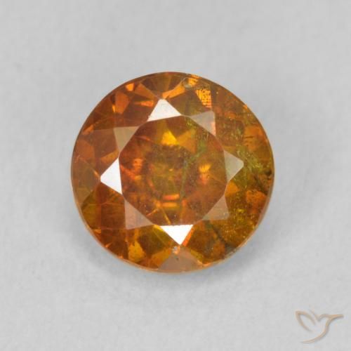 1.26ct Натуральный Коричневато-оранжевый Сфалерит, Круглый, SI