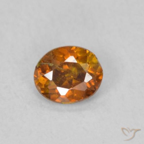 0.28ct Натуральный Темно-оранжевый Сфалерит, Овал, SI