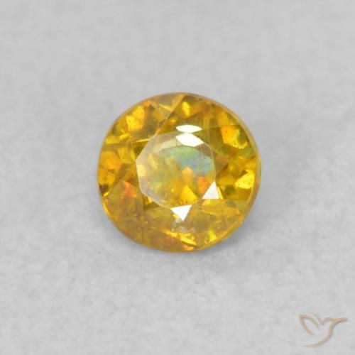 0.19ct Натуральный Темно-желтый Сфалерит, Круглый, SI