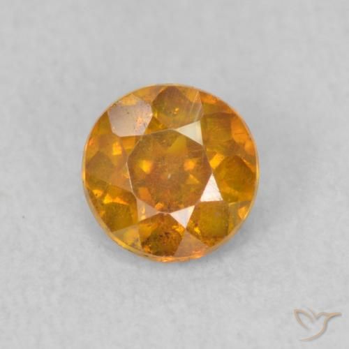 0.52ct Натуральный Абрикос Апельсин Сфалерит, Круглый, SI