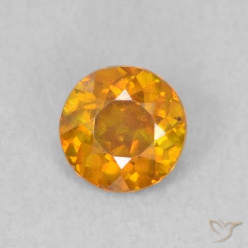 0.47ct Натуральный Интенсивный апельсин Сфалерит, Круглый, SI