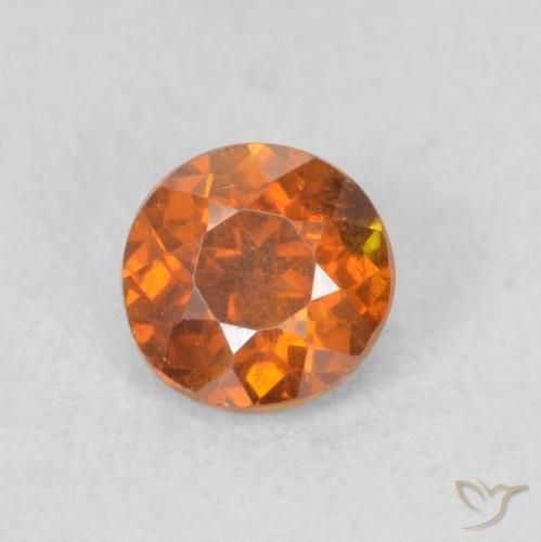 0.59ct Натуральный Medium Dark-Orange Сфалерит, Круглый, SI