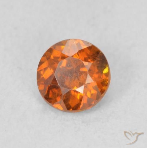 0.59 карата, натуральный Medium Dark-Orange Сфалерит, Круглый, SI