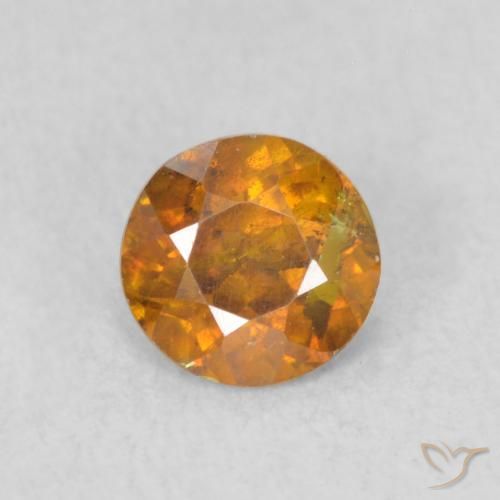 0.47ct Натуральный Коричневато-оранжевый Сфалерит, Круглый, SI