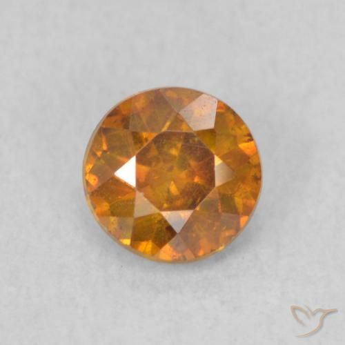 0.53ct Натуральный Оранжево-коричневый Сфалерит, Круглый, SI