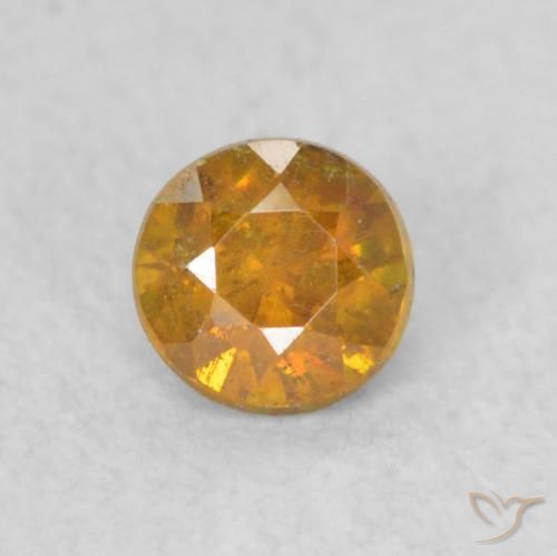 0.26ct Натуральный Medium Light-Orange Сфалерит, Круглый, SI